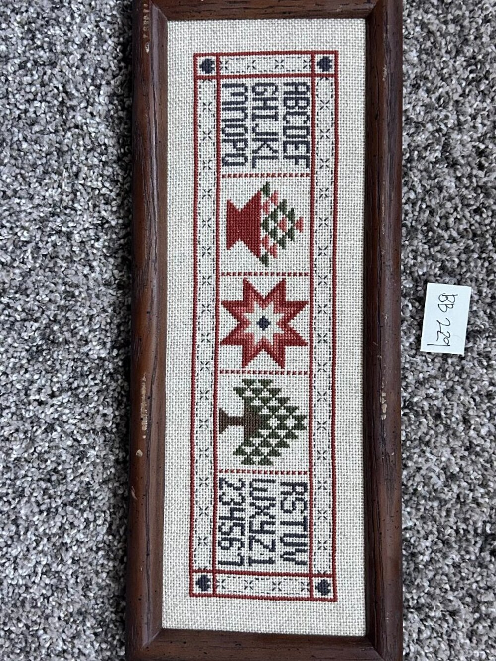 Cross Stitch Piece Finished Framed Quilt Theme Alphabet Decor